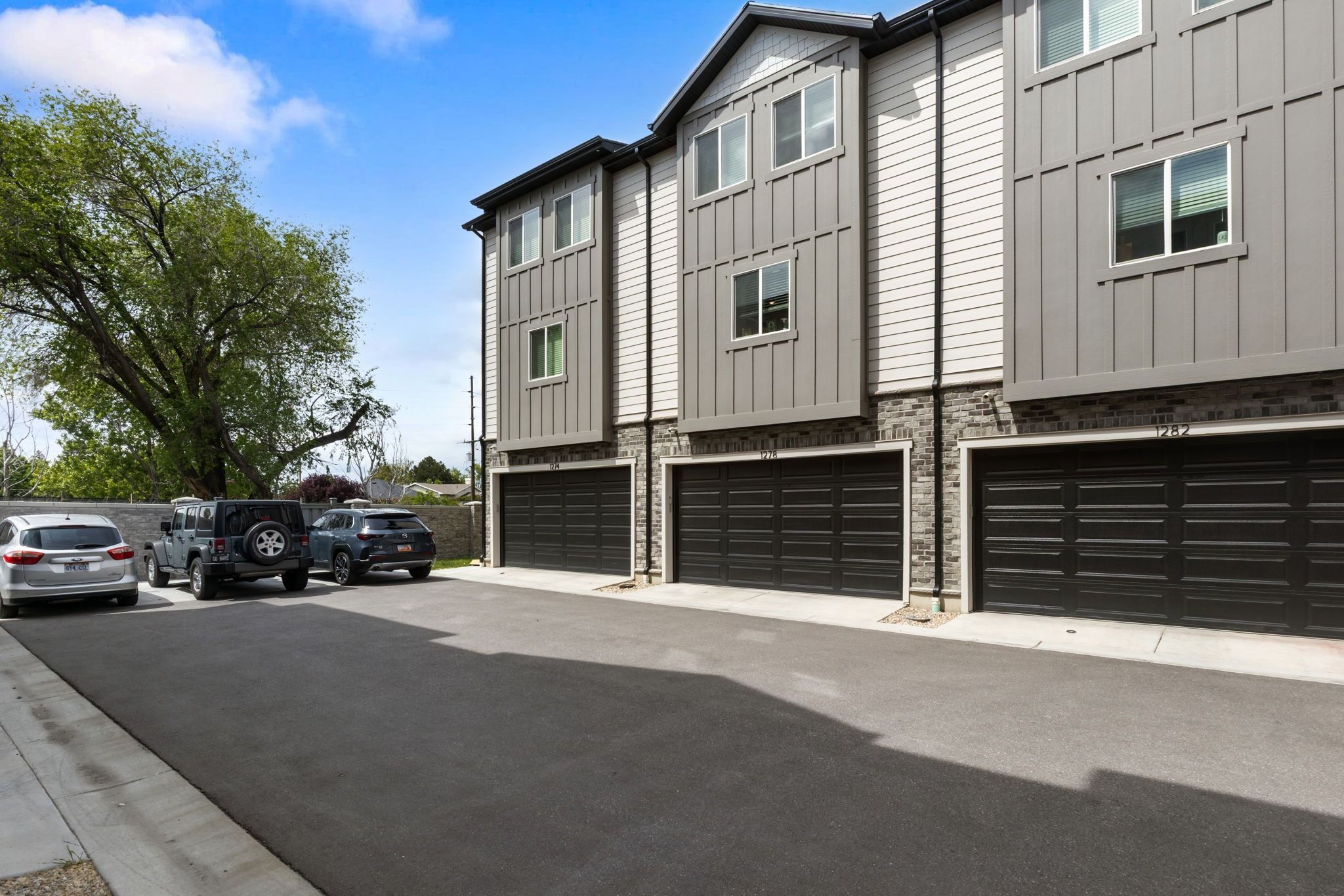 View of front facade featuring board and batten siding