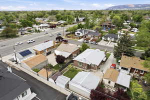 Aerial perspective of suburban area