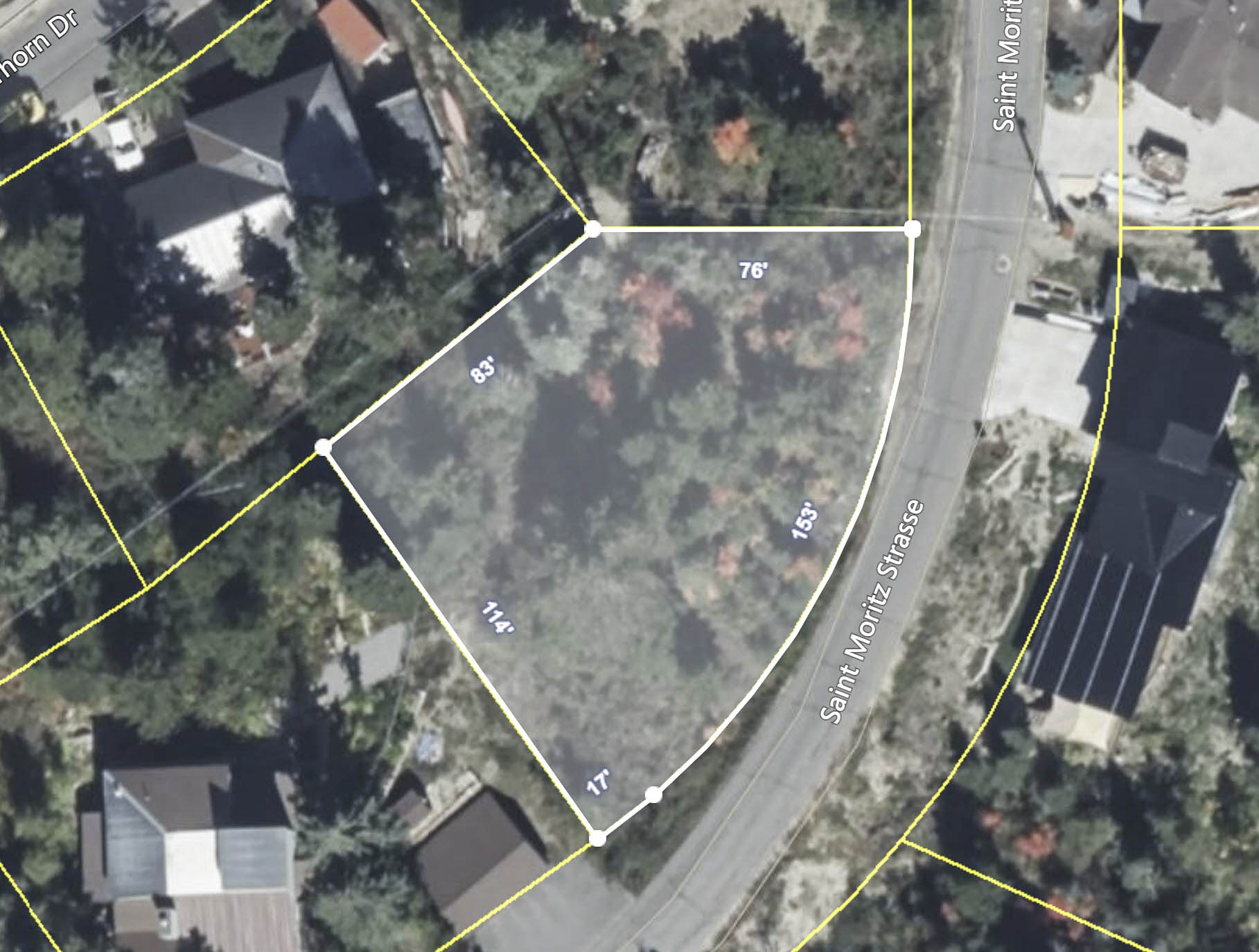Aerial view of property's location featuring property boundaries highlighted