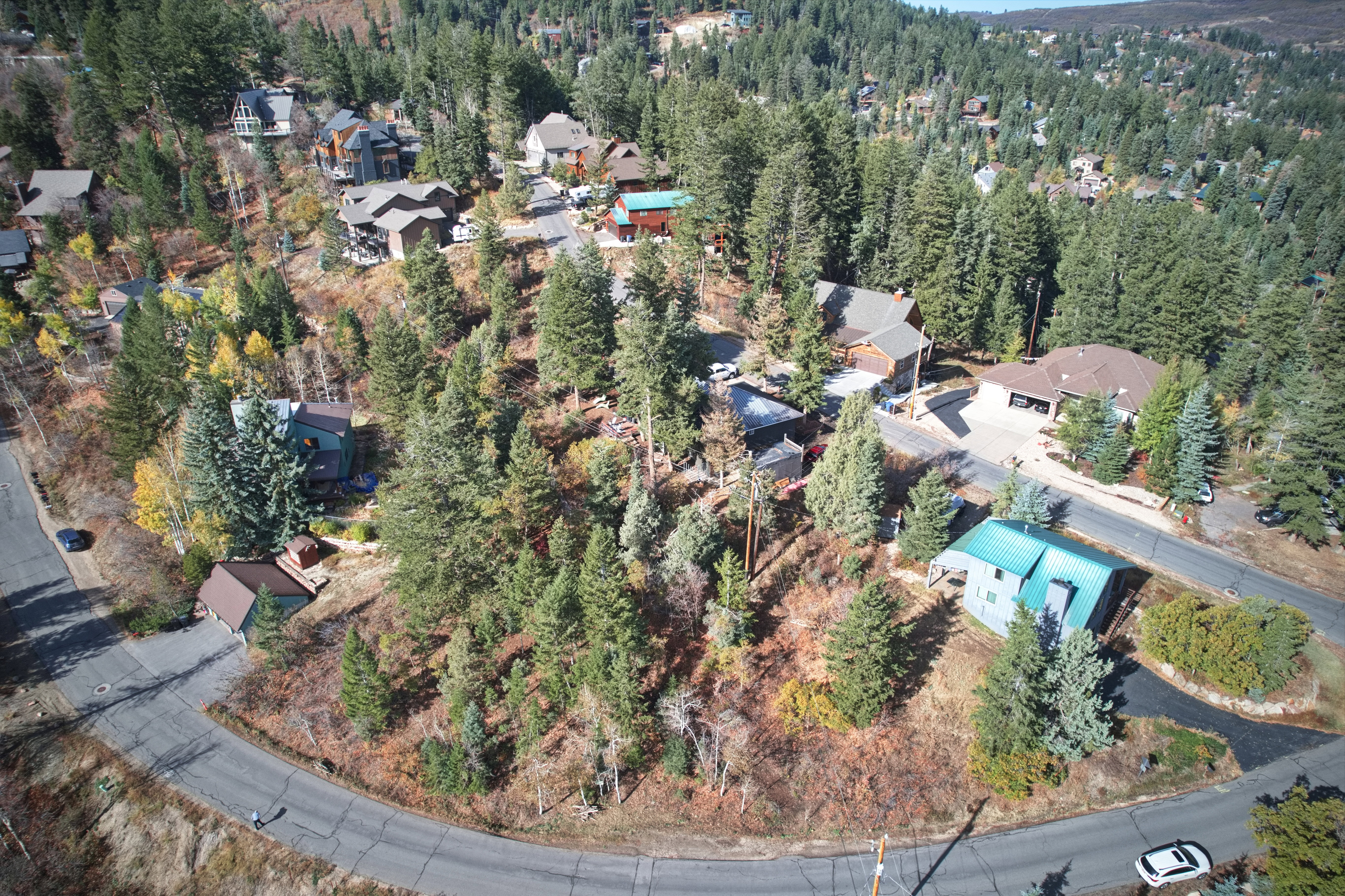 Aerial view of residential area
