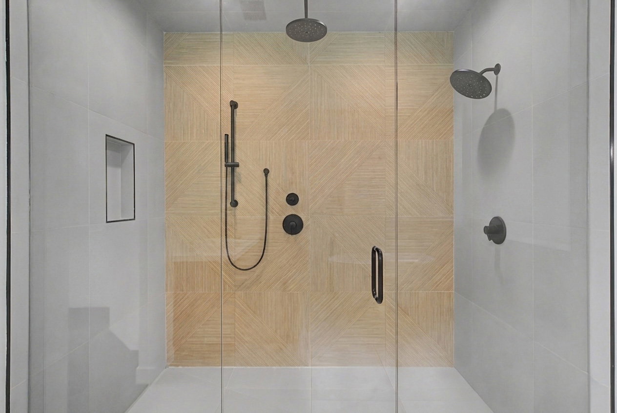 Bathroom with a stall shower