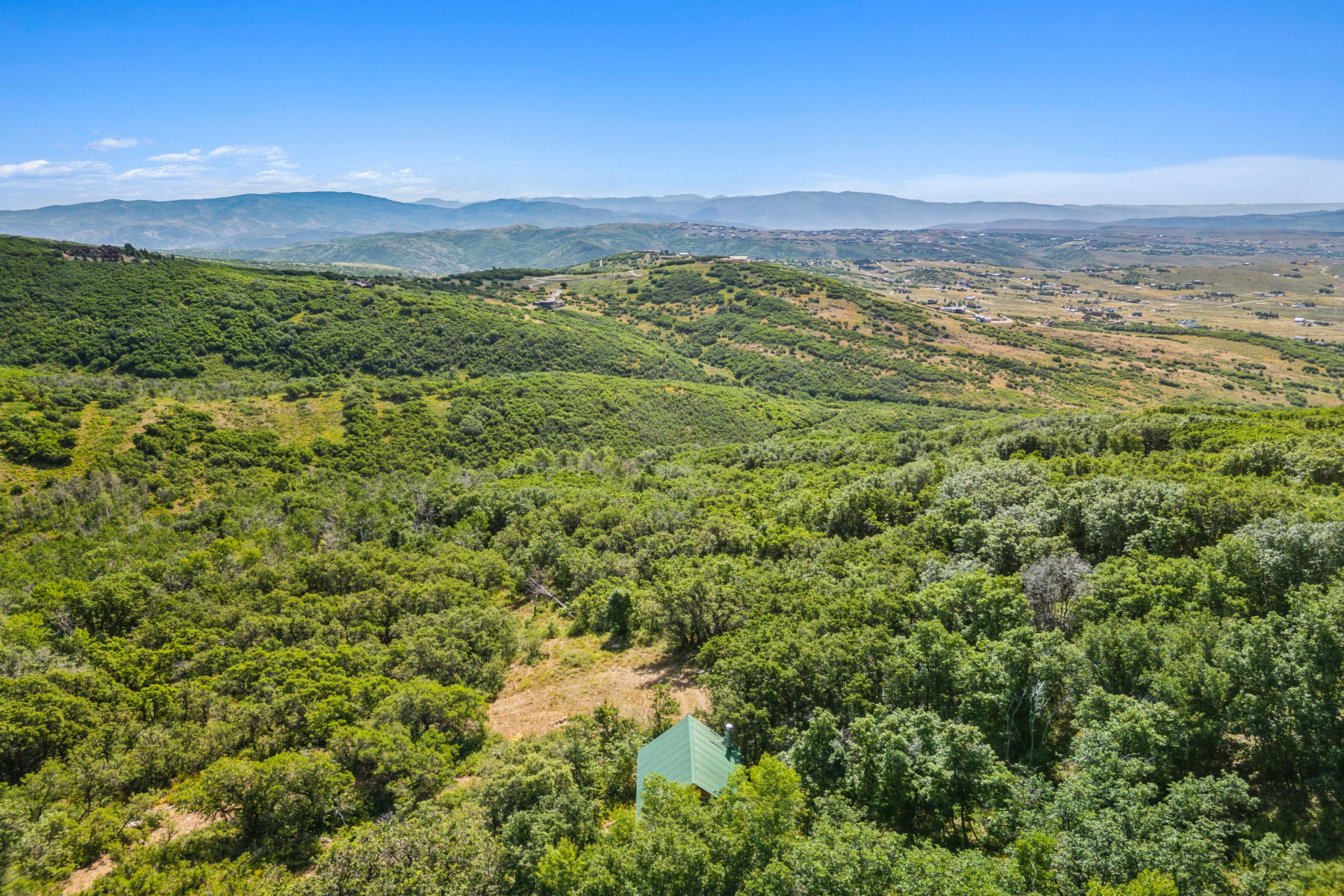 Mountain view featuring a heavily wooded area