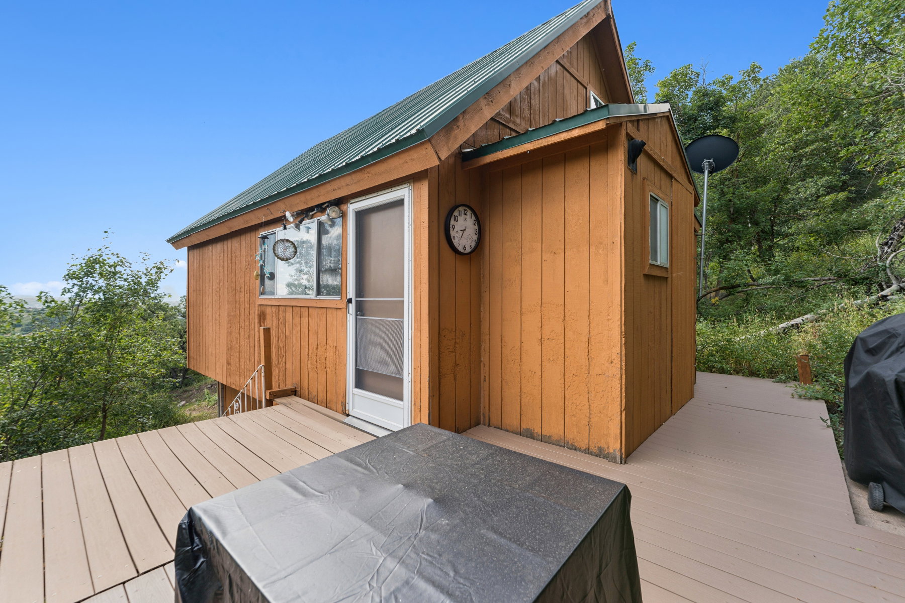 Wooden deck with grilling area