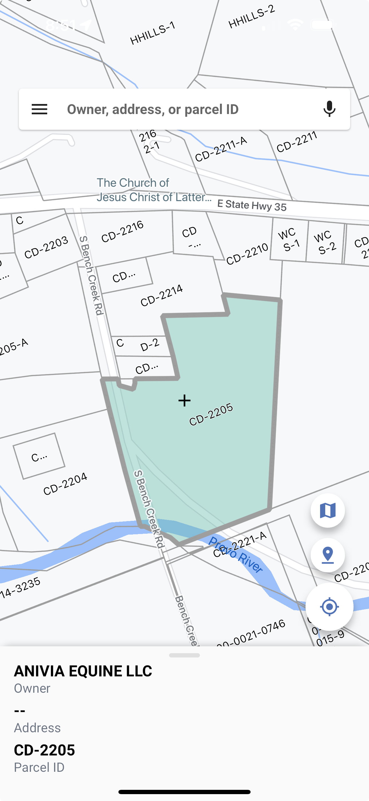 Map of parcels