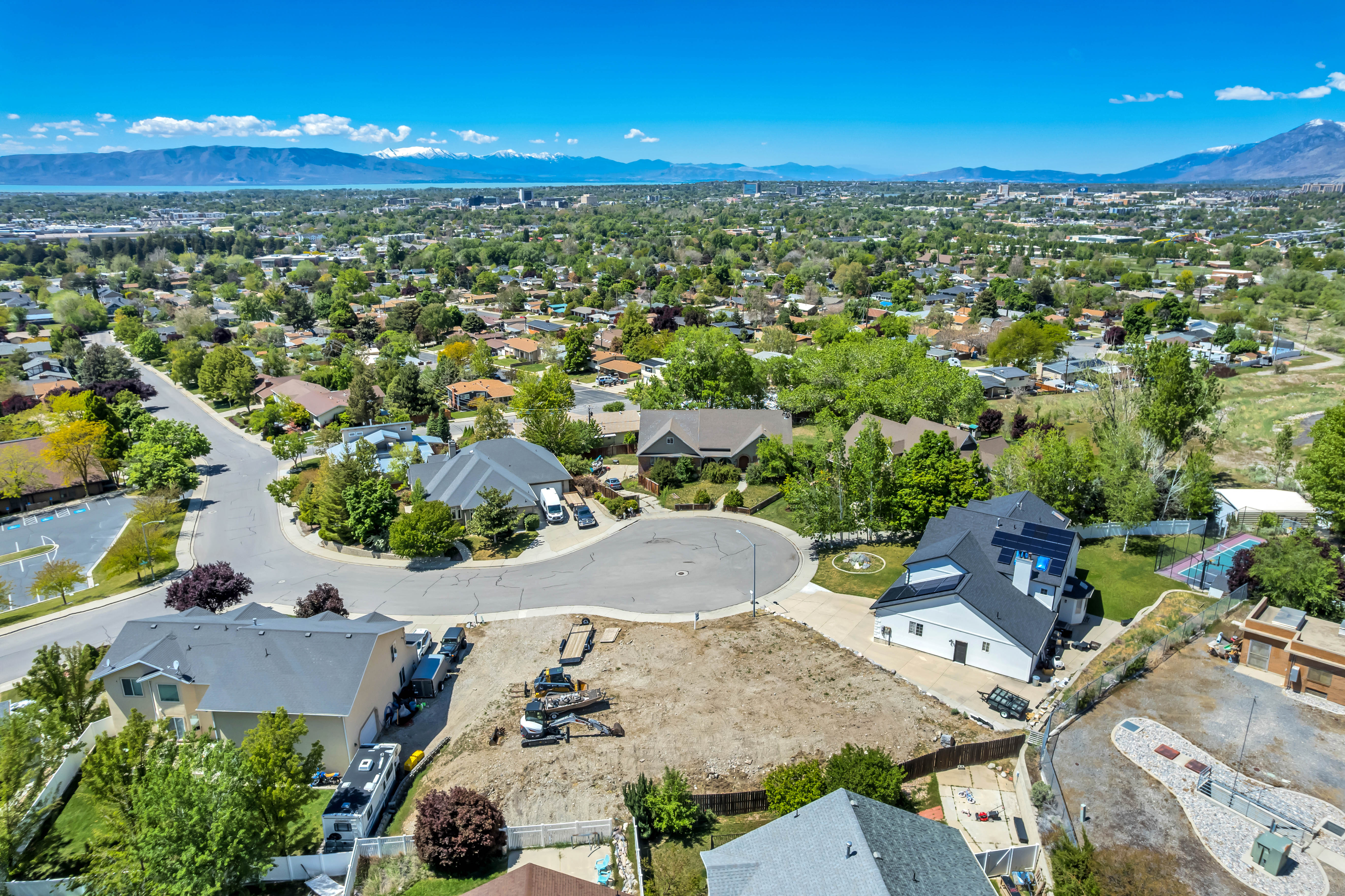 Ariel view looking West - valley and lake views.