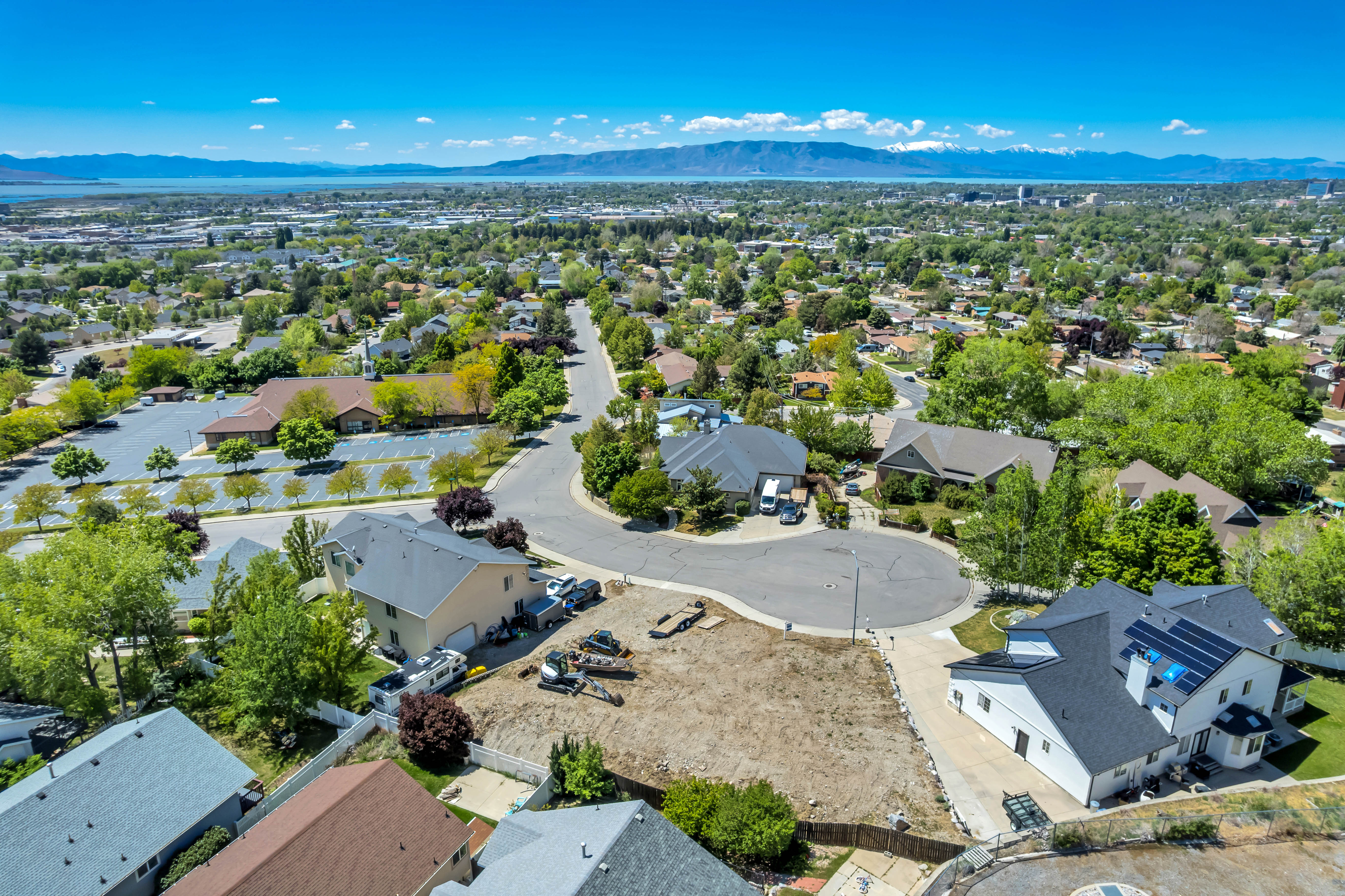 Ariel view looking West - valley and lake views.