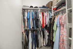 View of walk in closet