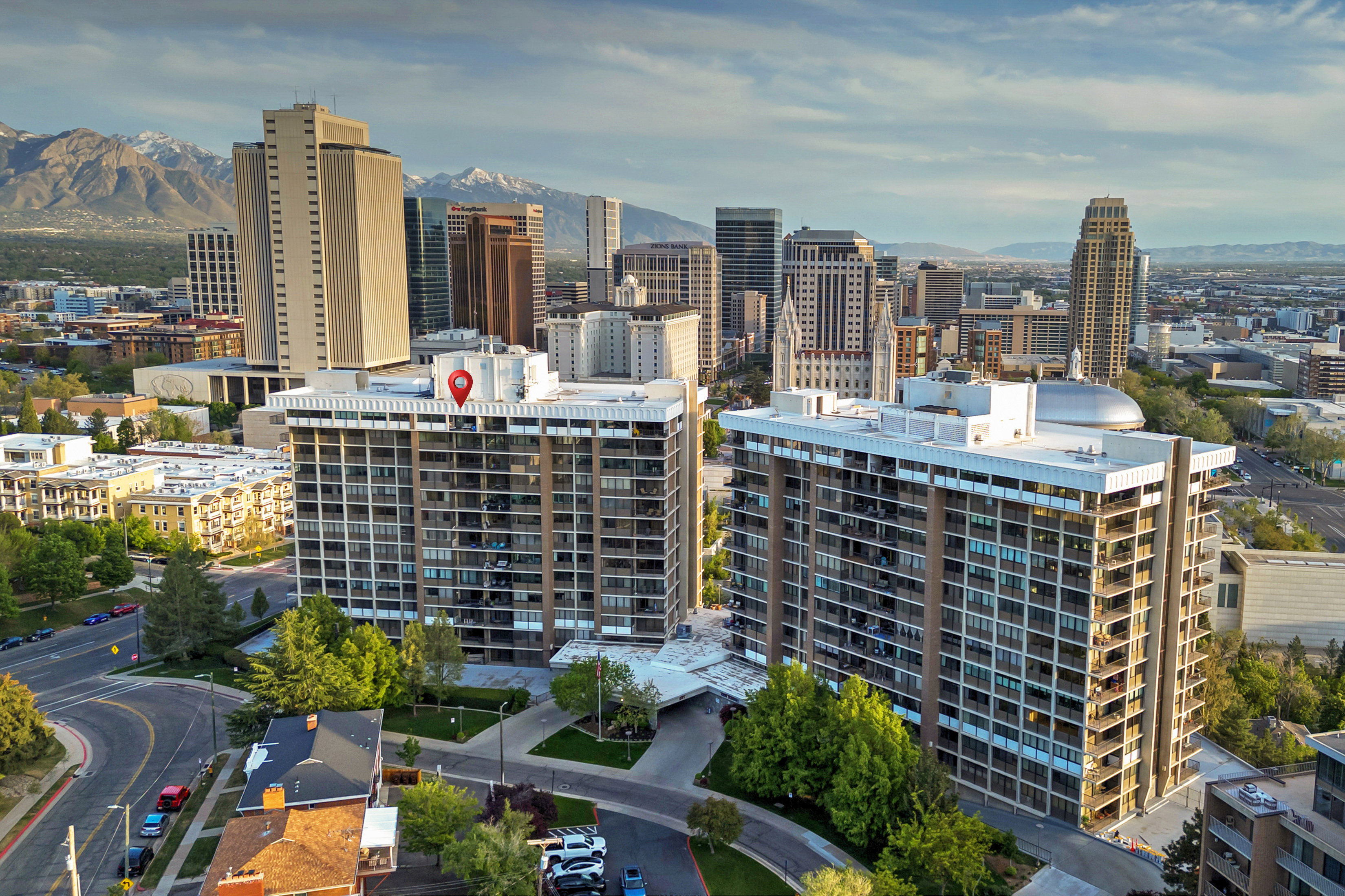 View of city with a mountainous background