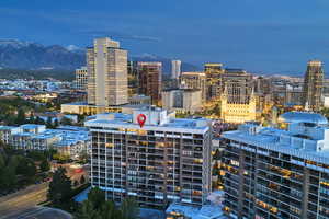 City view with mountains