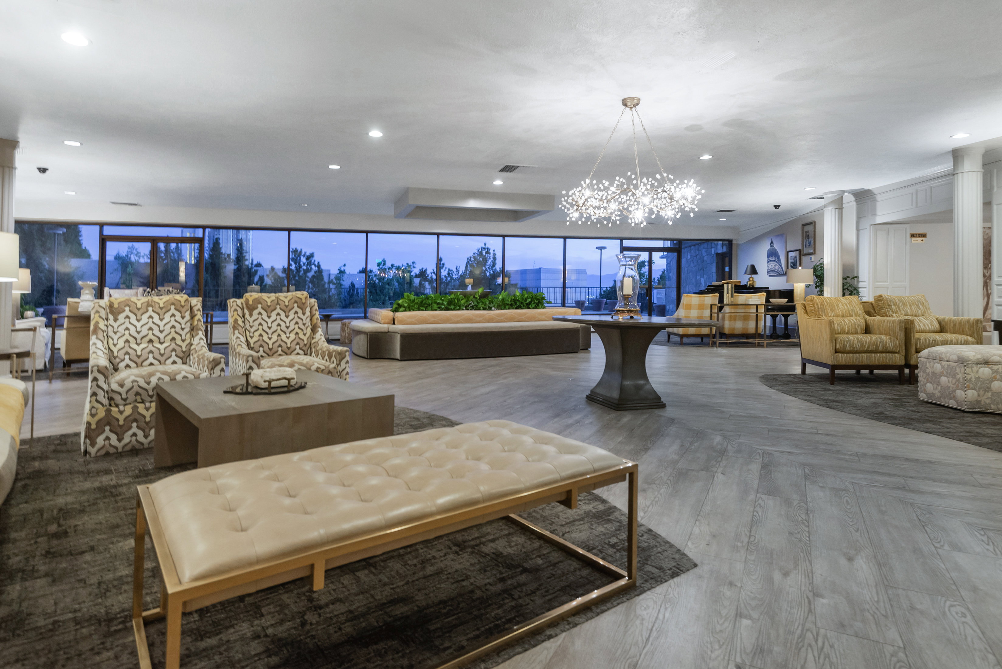 Common area with recessed lighting