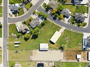 Aerial view of residential area