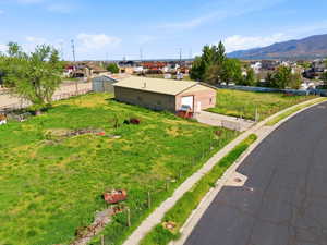 Aerial perspective of suburban area