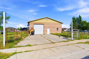 Garage with driveway