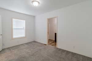 Unfurnished room with carpet