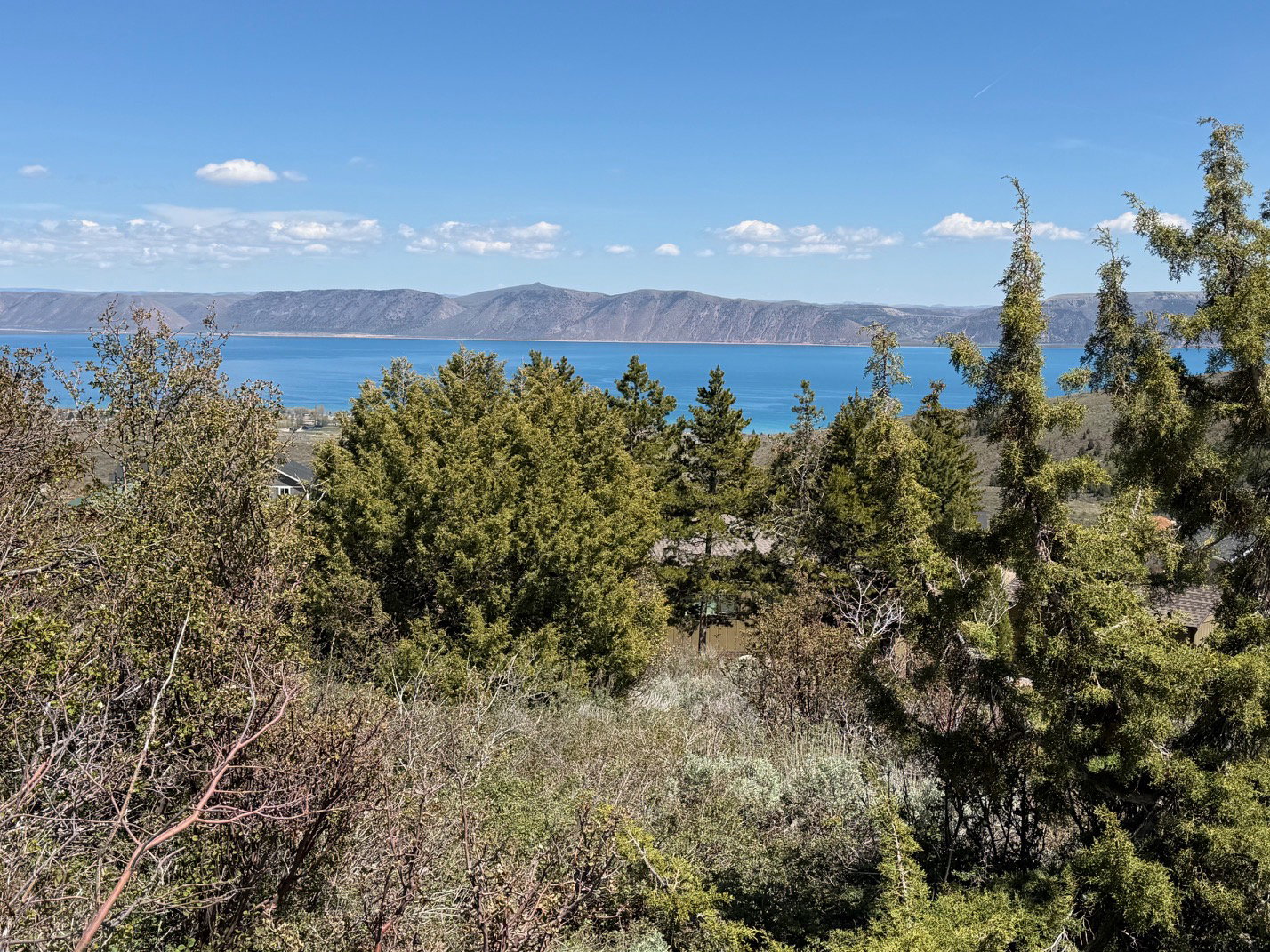 Water view with a mountainous background