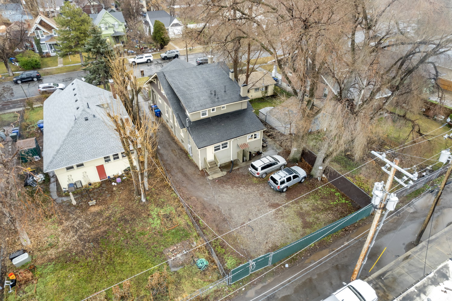 Aerial view of residential area