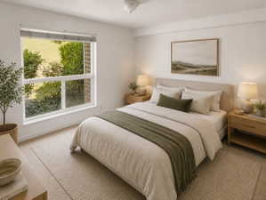 Staged Bedroom to show space