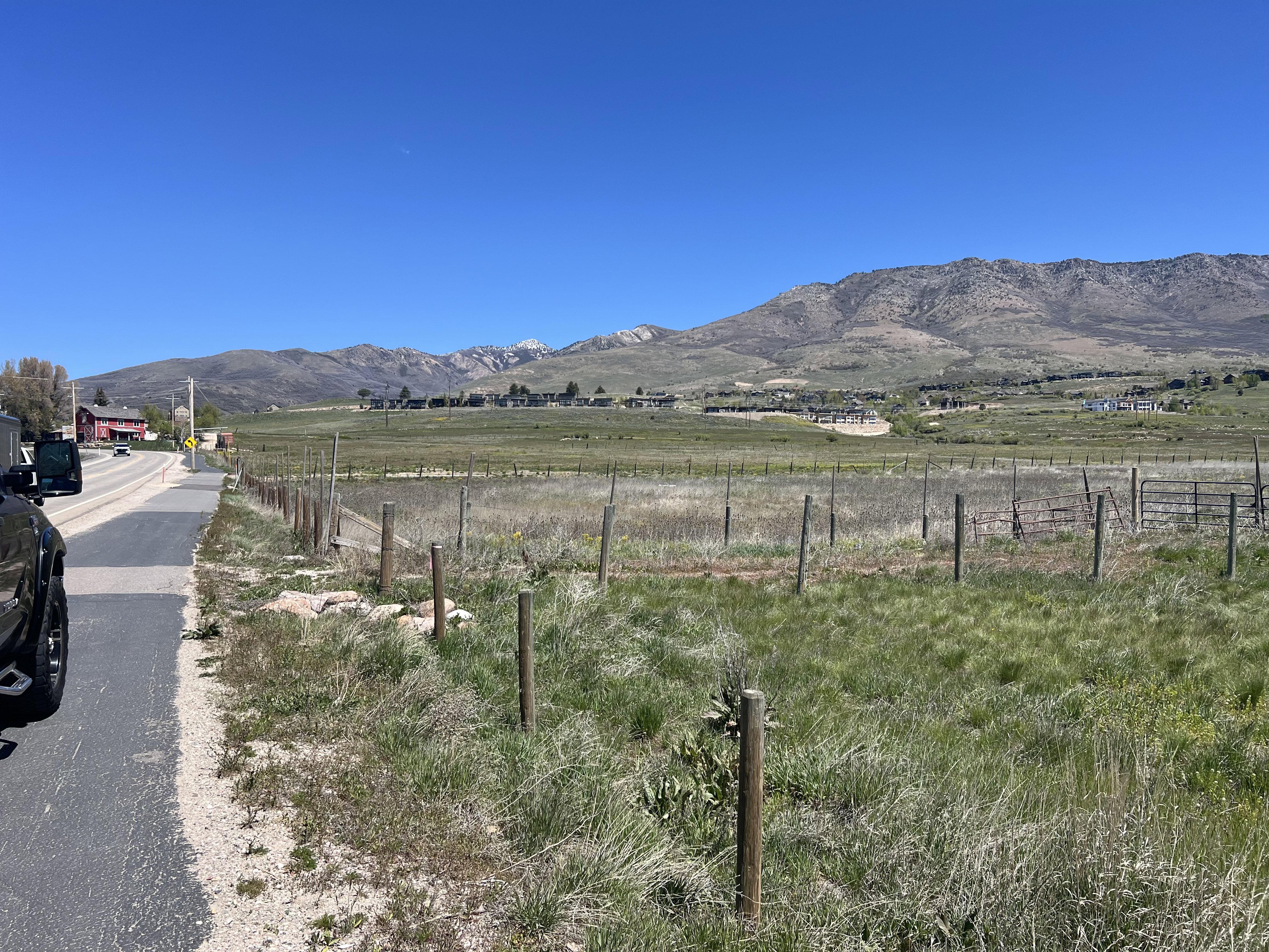 Mountain view with rural landscape