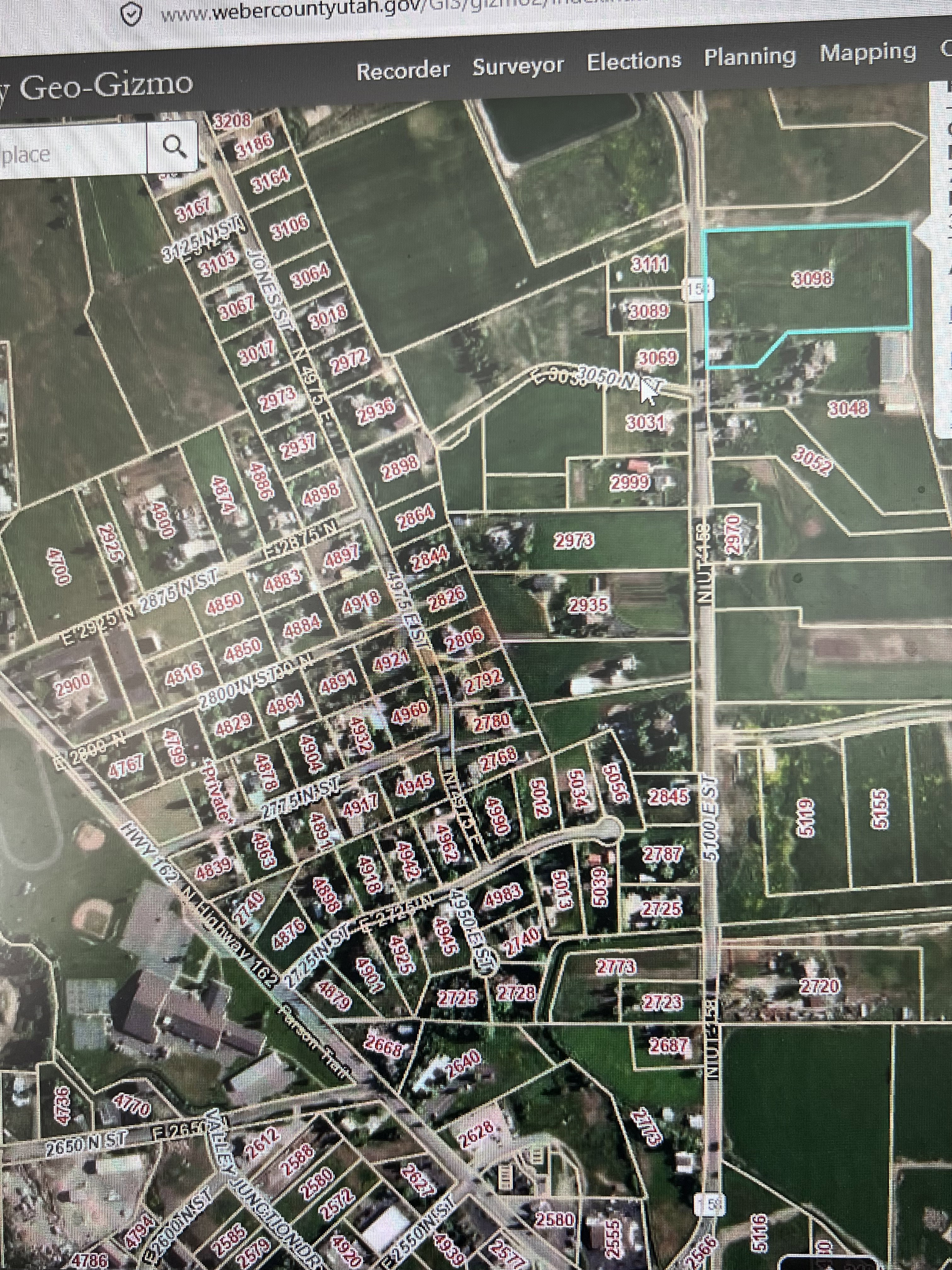 Aerial view of property's location