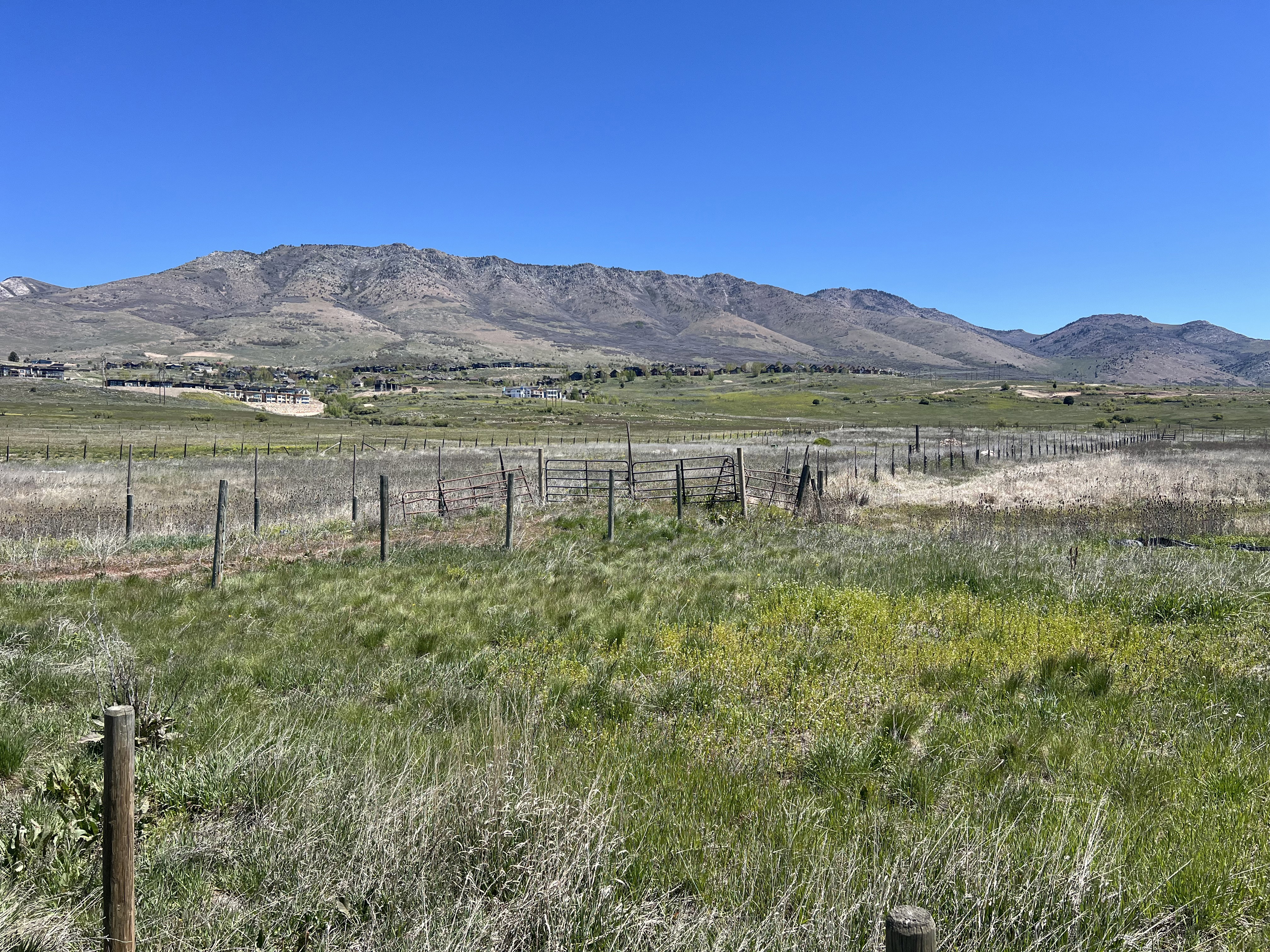 View of mountain background with rural landscape