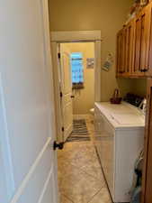 Laundry area featuring washer and dryer and 1/2 bath