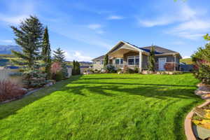 View of yard featuring a mountain view