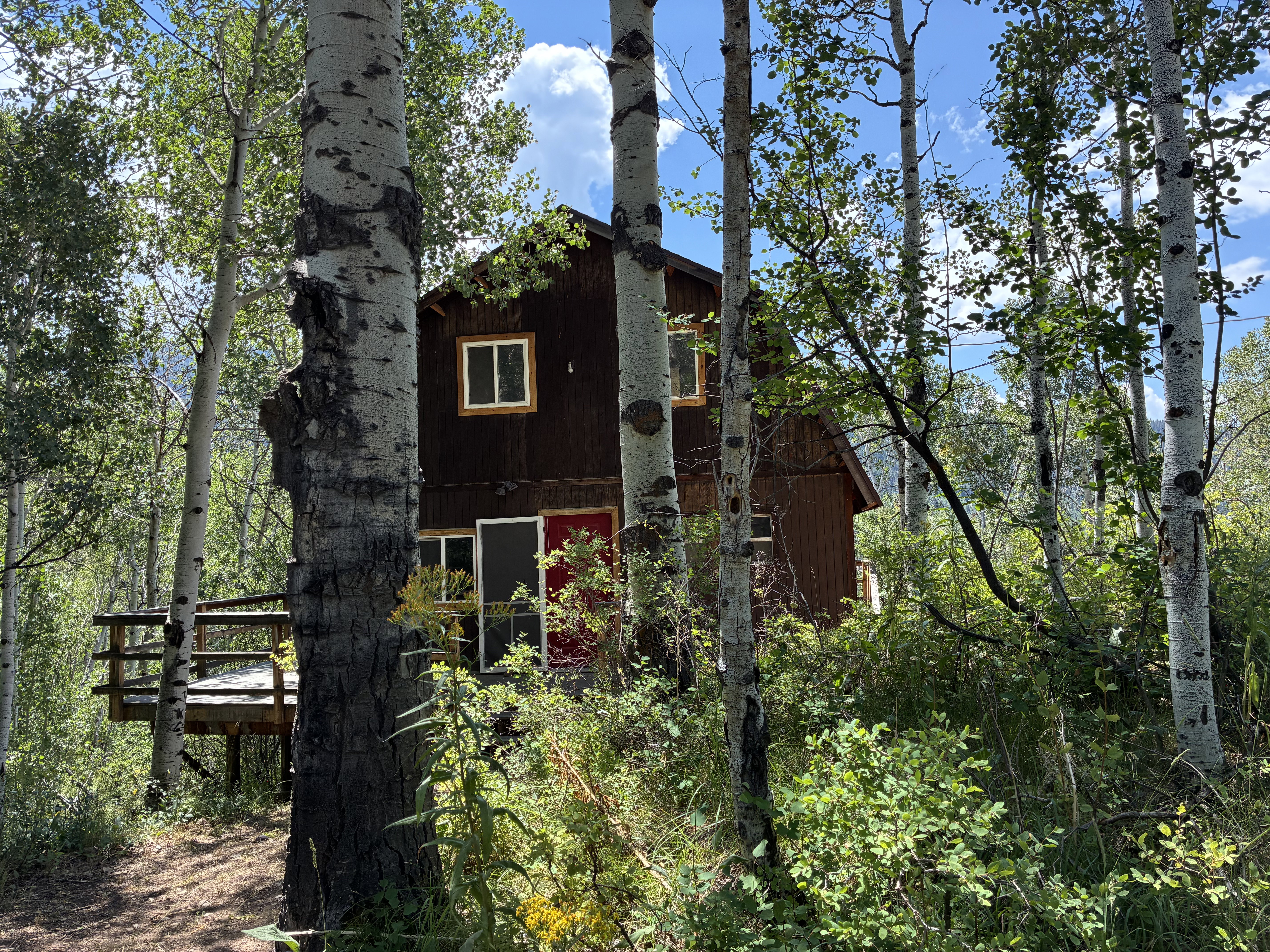 Street view of cabin.