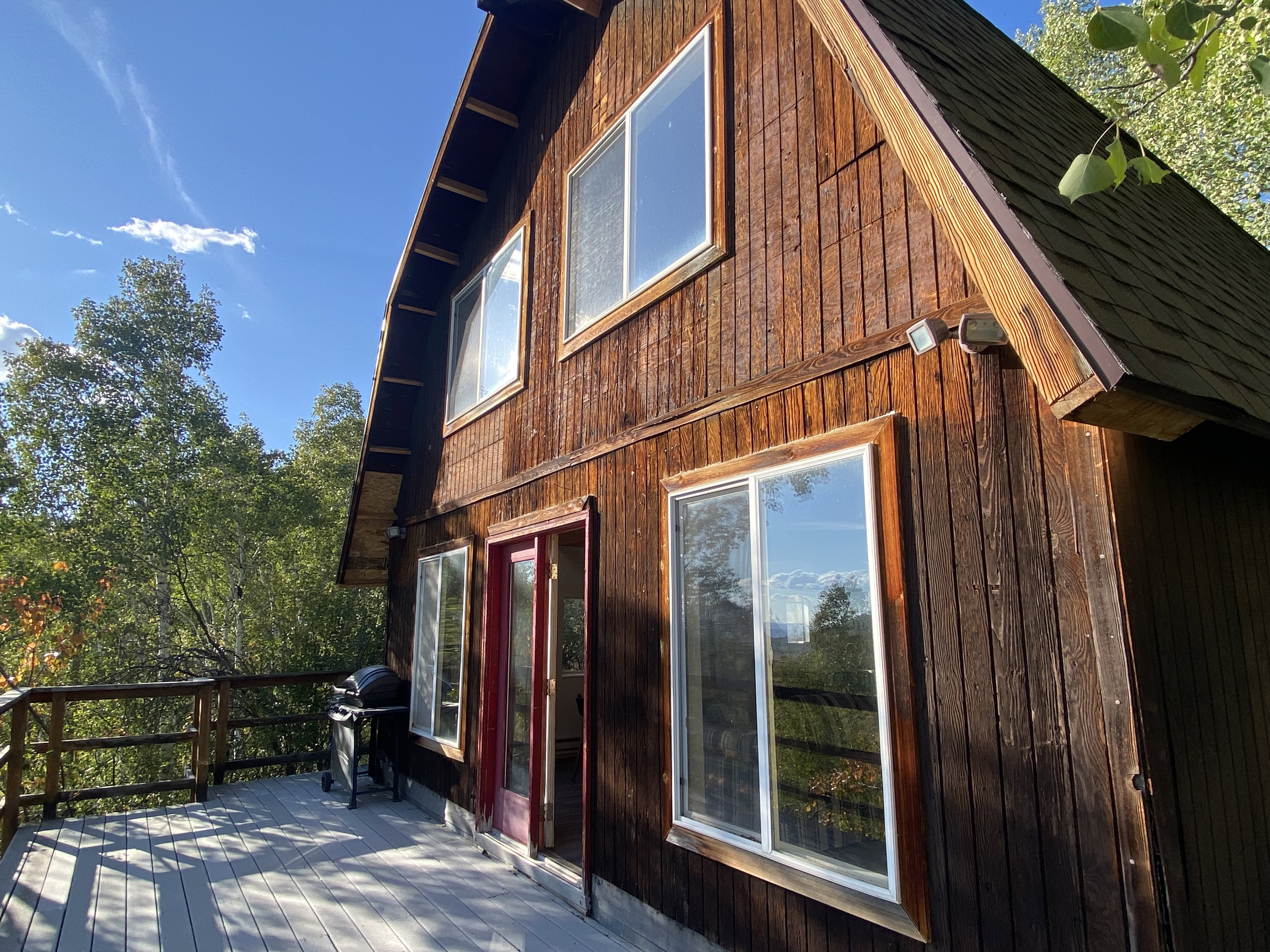 Front of cabin.