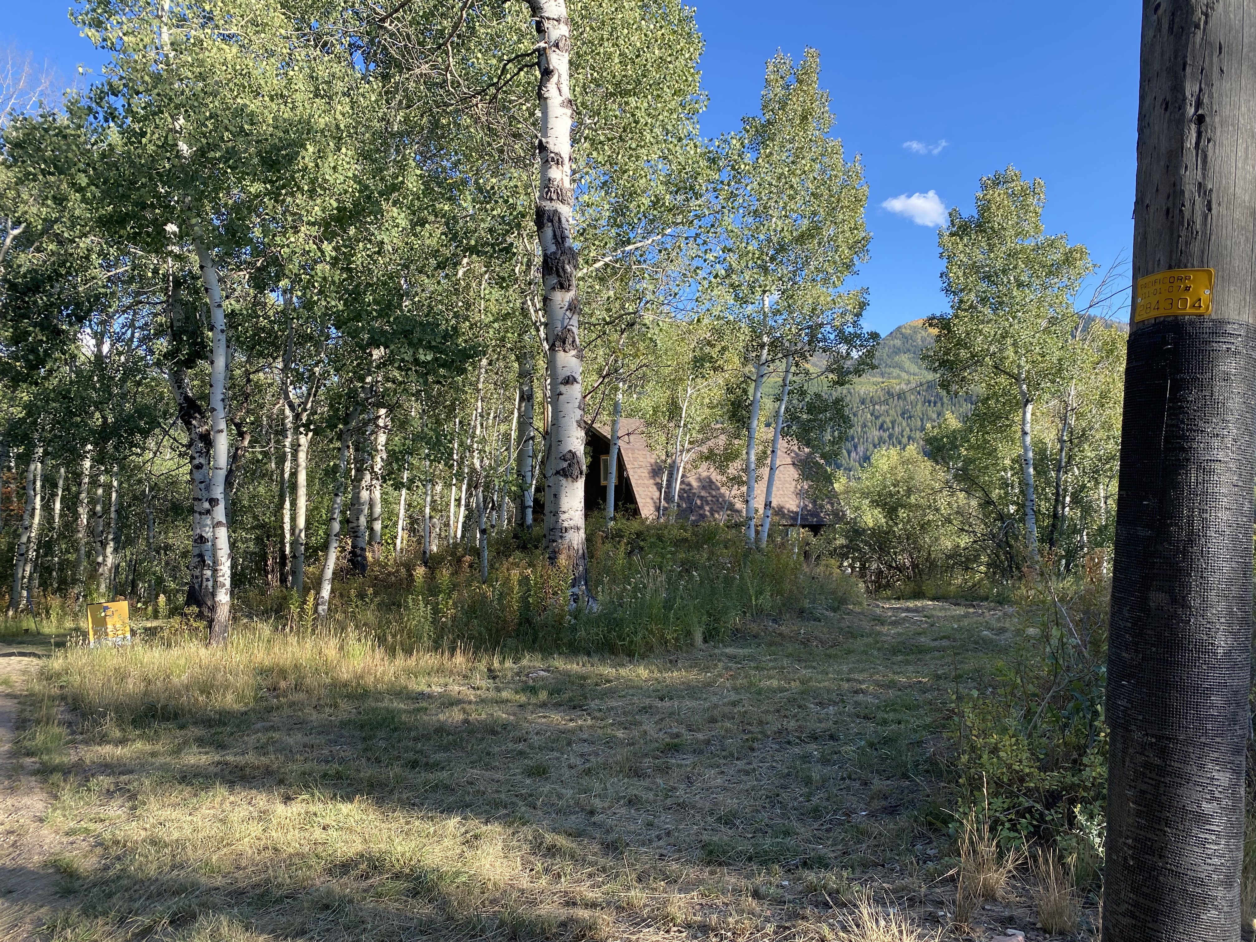 Street view of cabin.