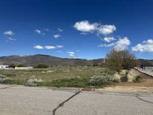 View of mountain background with rural landscape
