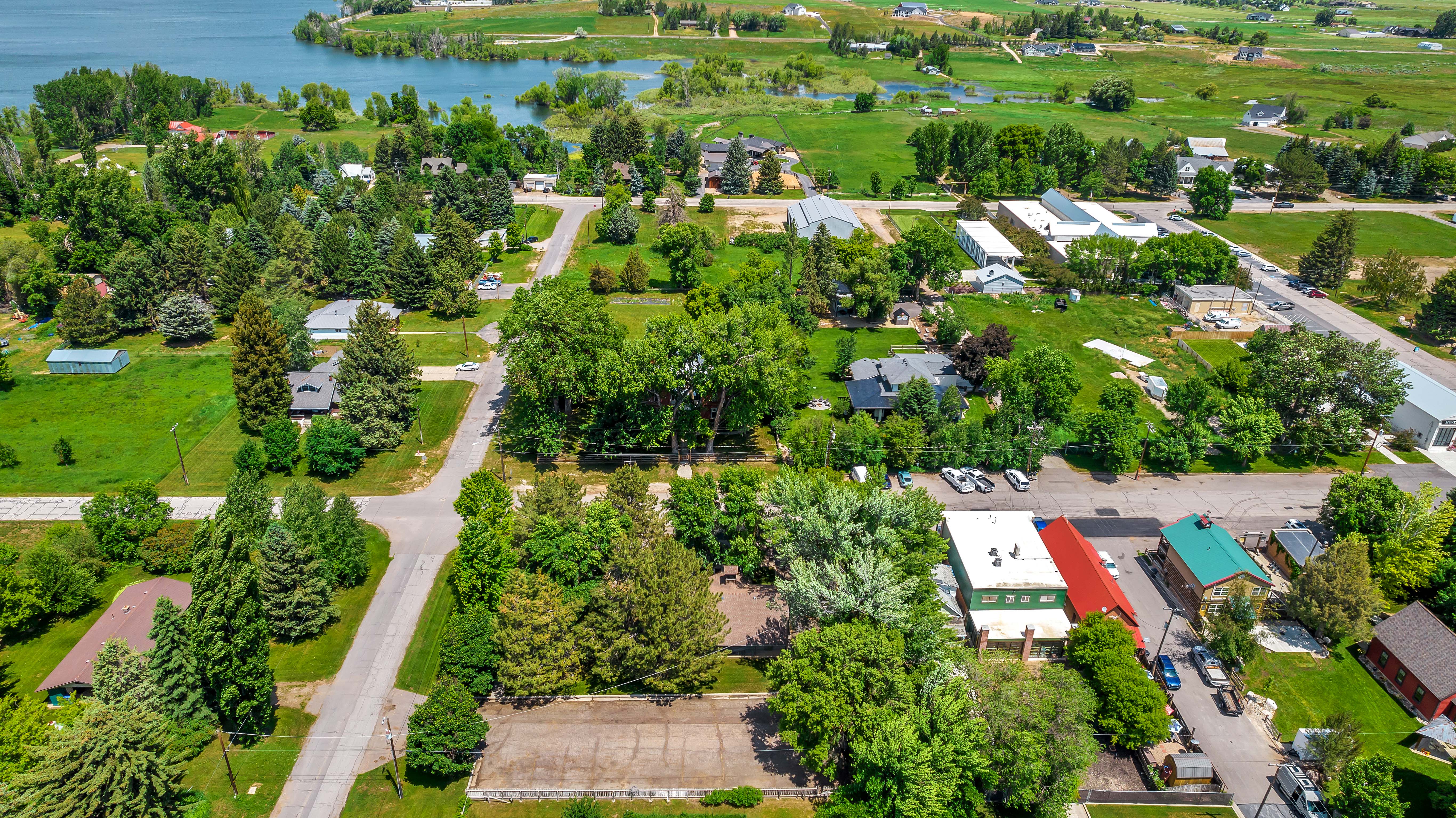 Bird's eye view of a large body of water