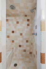 Full bathroom featuring tiled shower