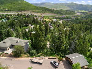 Bird's eye view of a mountain backdrop