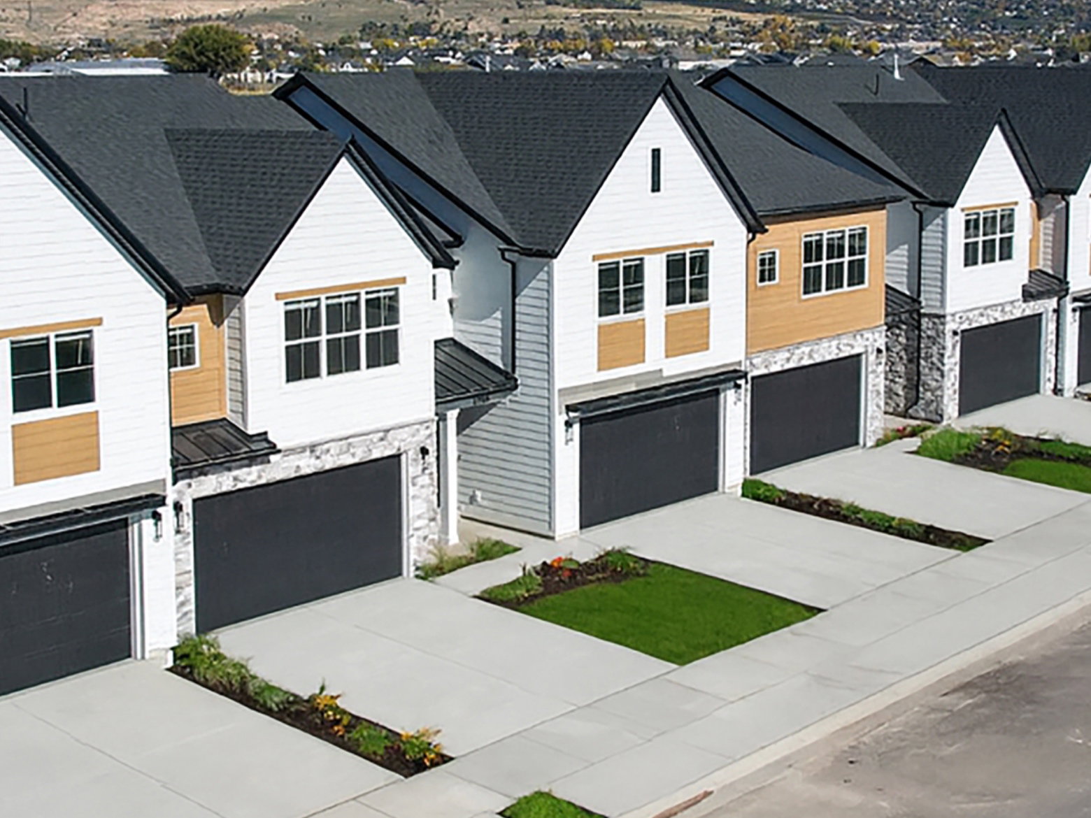 Mountain view with nearby suburban area