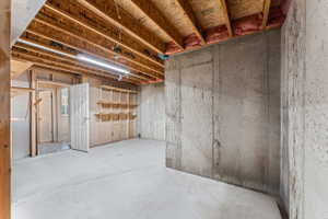 View of unfinished basement