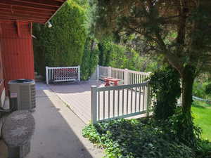 View of wooden deck