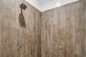 Bathroom view of tiled shower