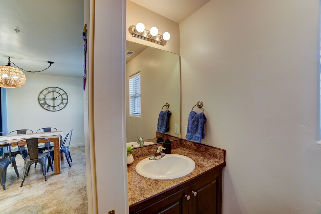 Bathroom featuring vanity