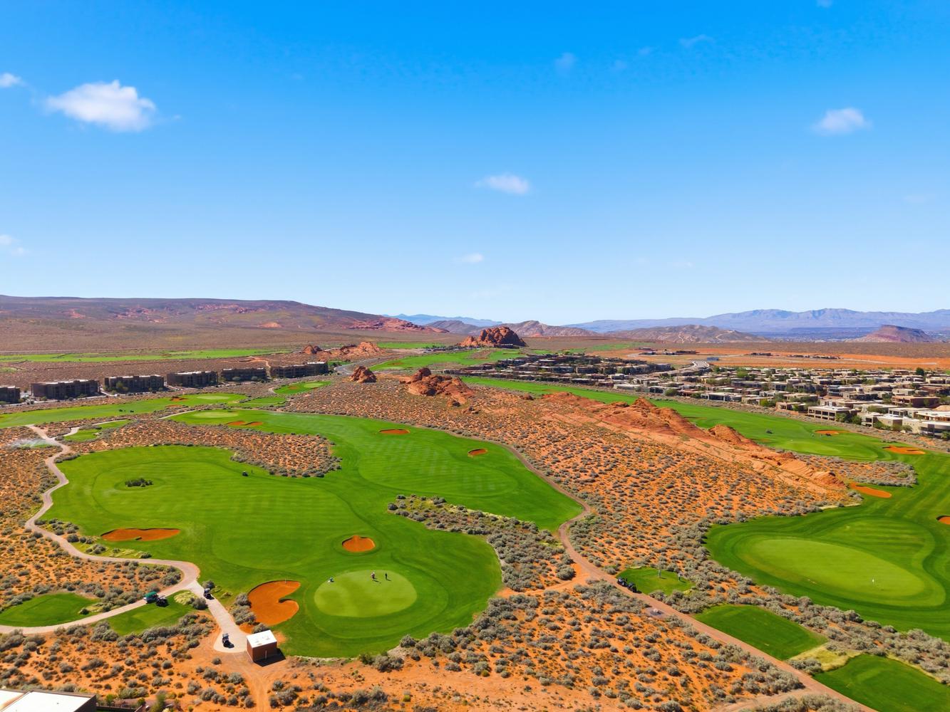 View of property's community featuring a mountain view and golf course view