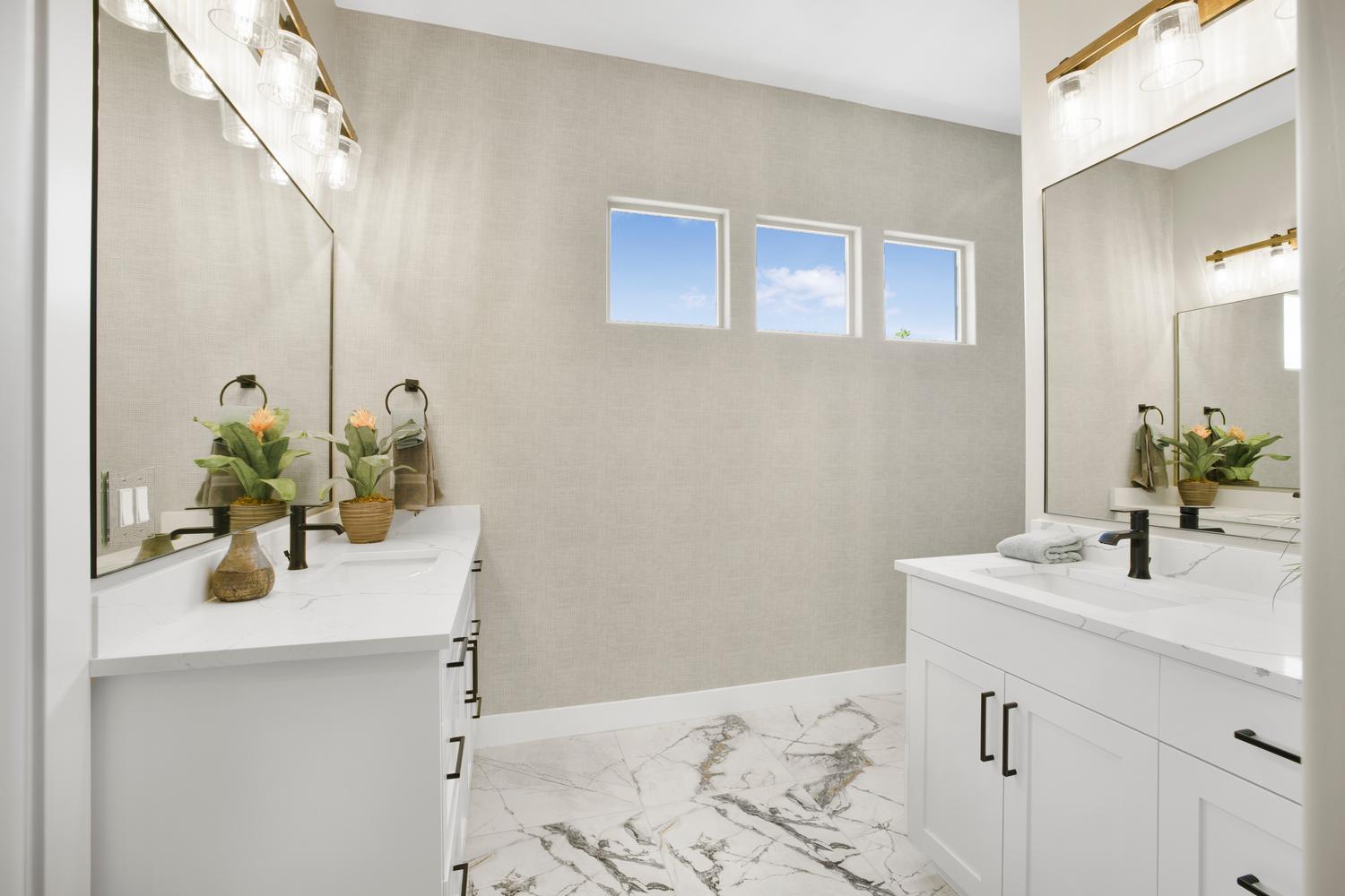 Bathroom with two vanities