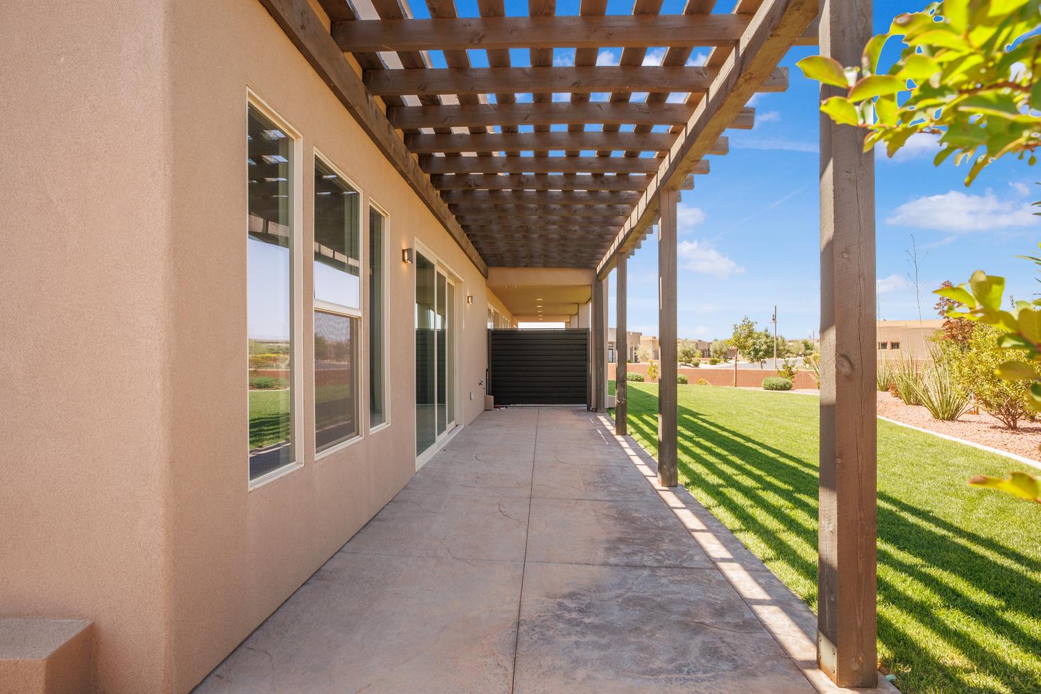 View of patio featuring a pergola