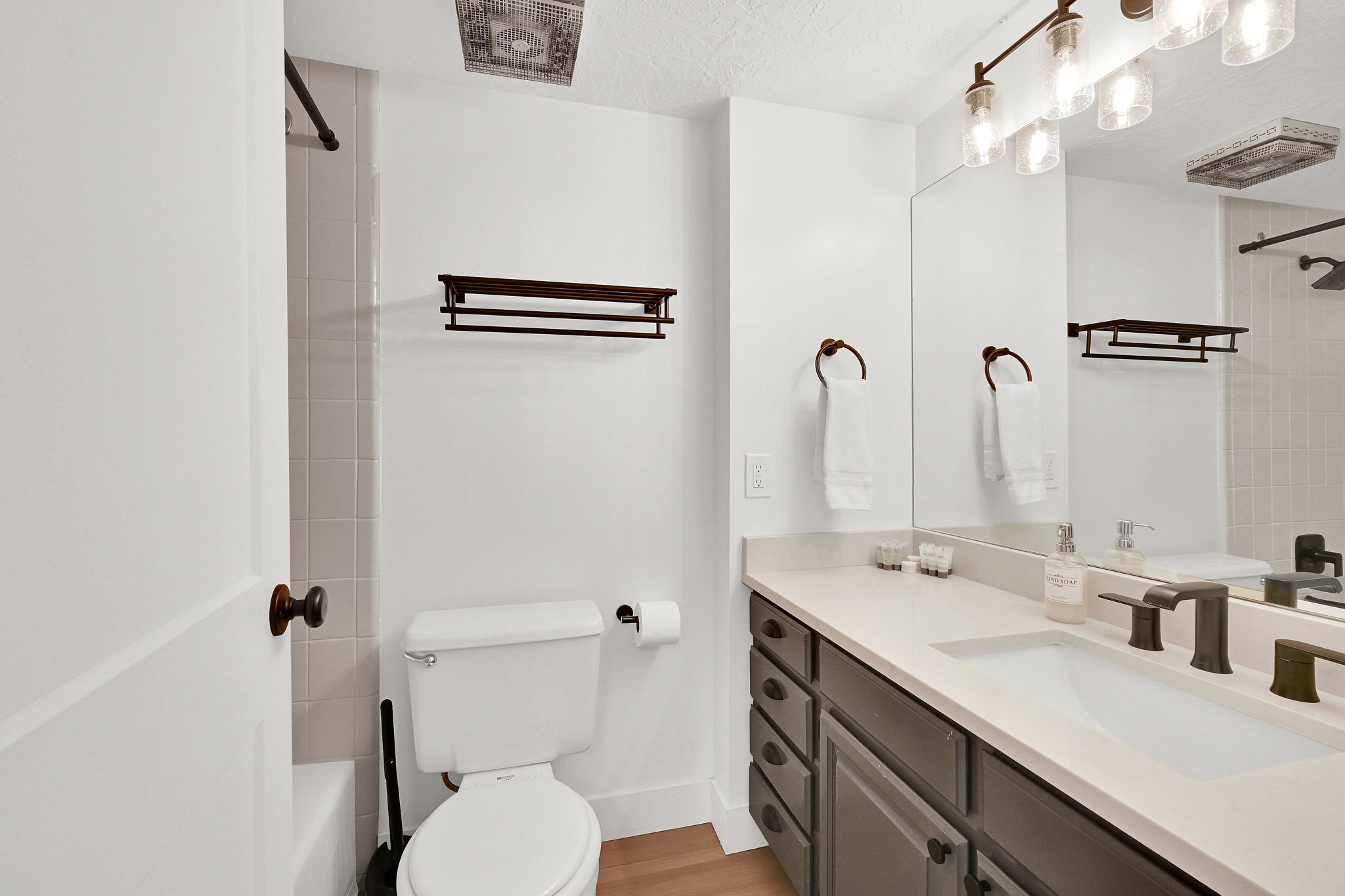 Full bathroom featuring vanity and a shower/tub combo