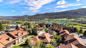 Aerial of the community taken above the course looking inward to amenities