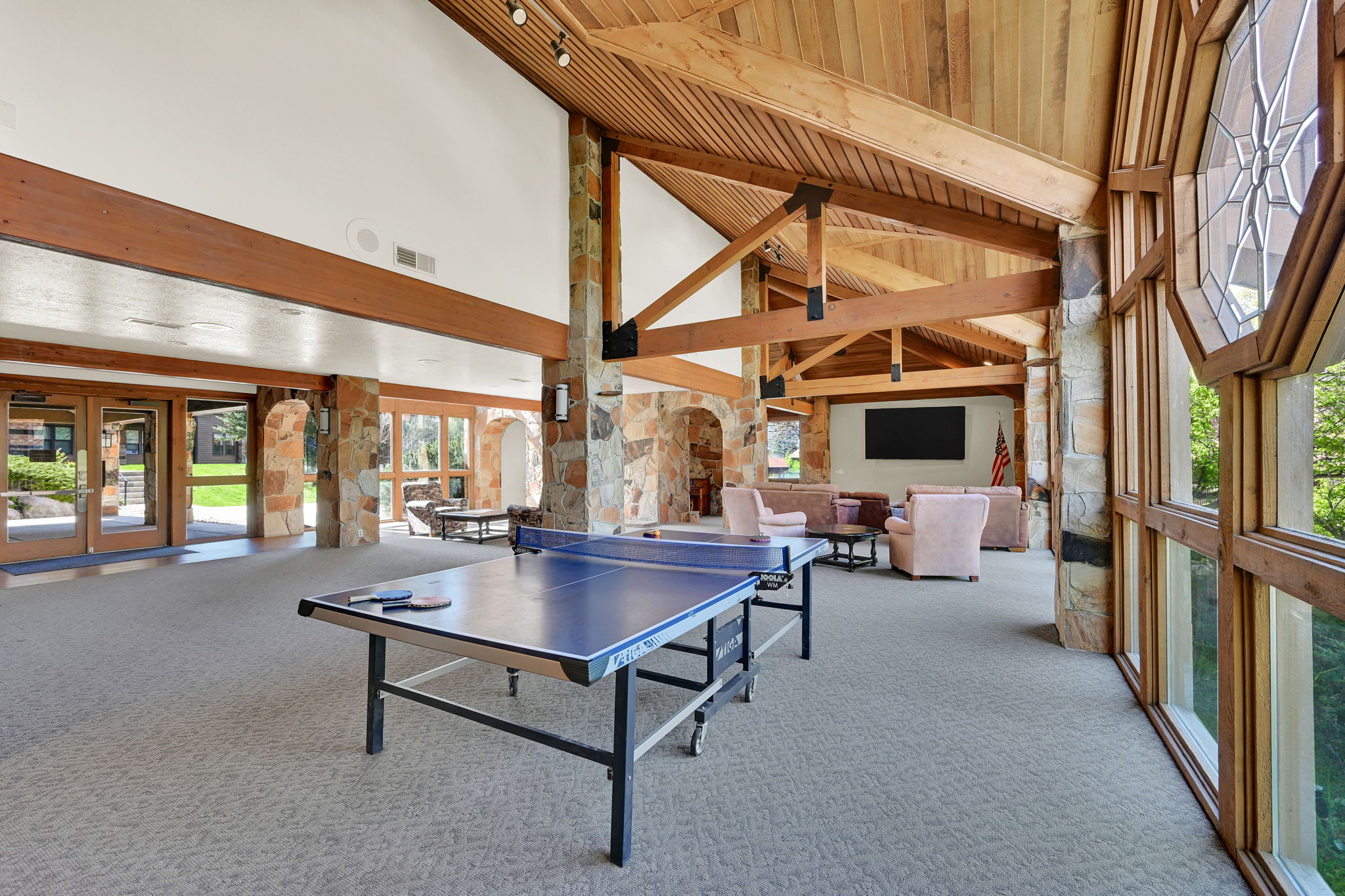 Ping pong table within clubhouse