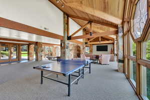 Ping pong table within clubhouse