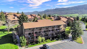 Aerial Deck view of building 4 and parking