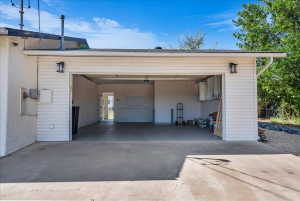 Garage with driveway
