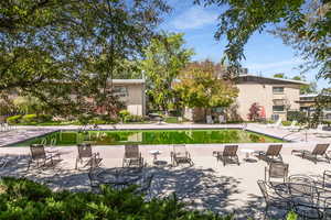 View of pool featuring patio surround
