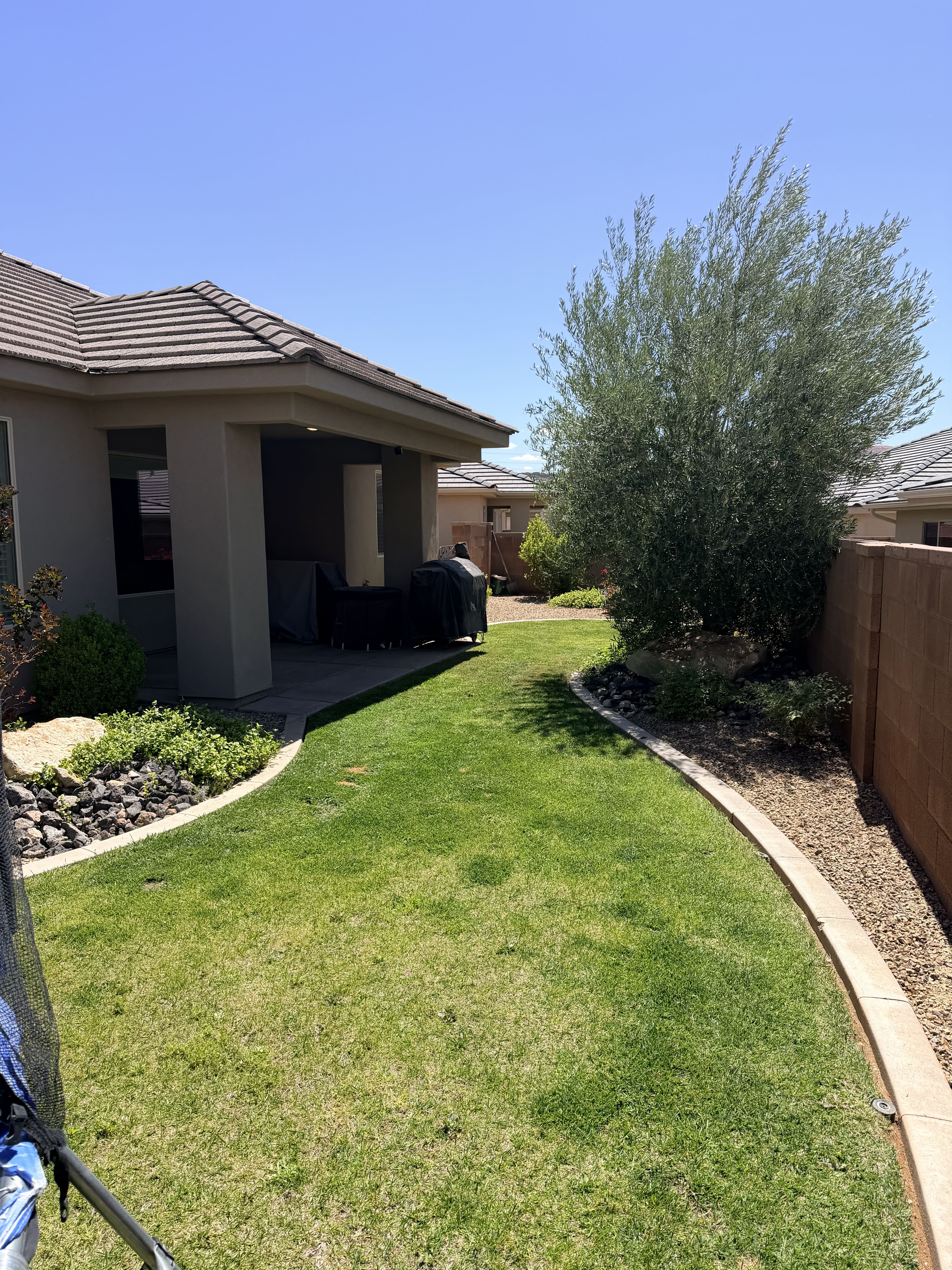 View of fenced yard