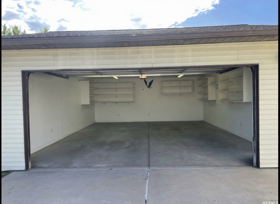 Garage with driveway
